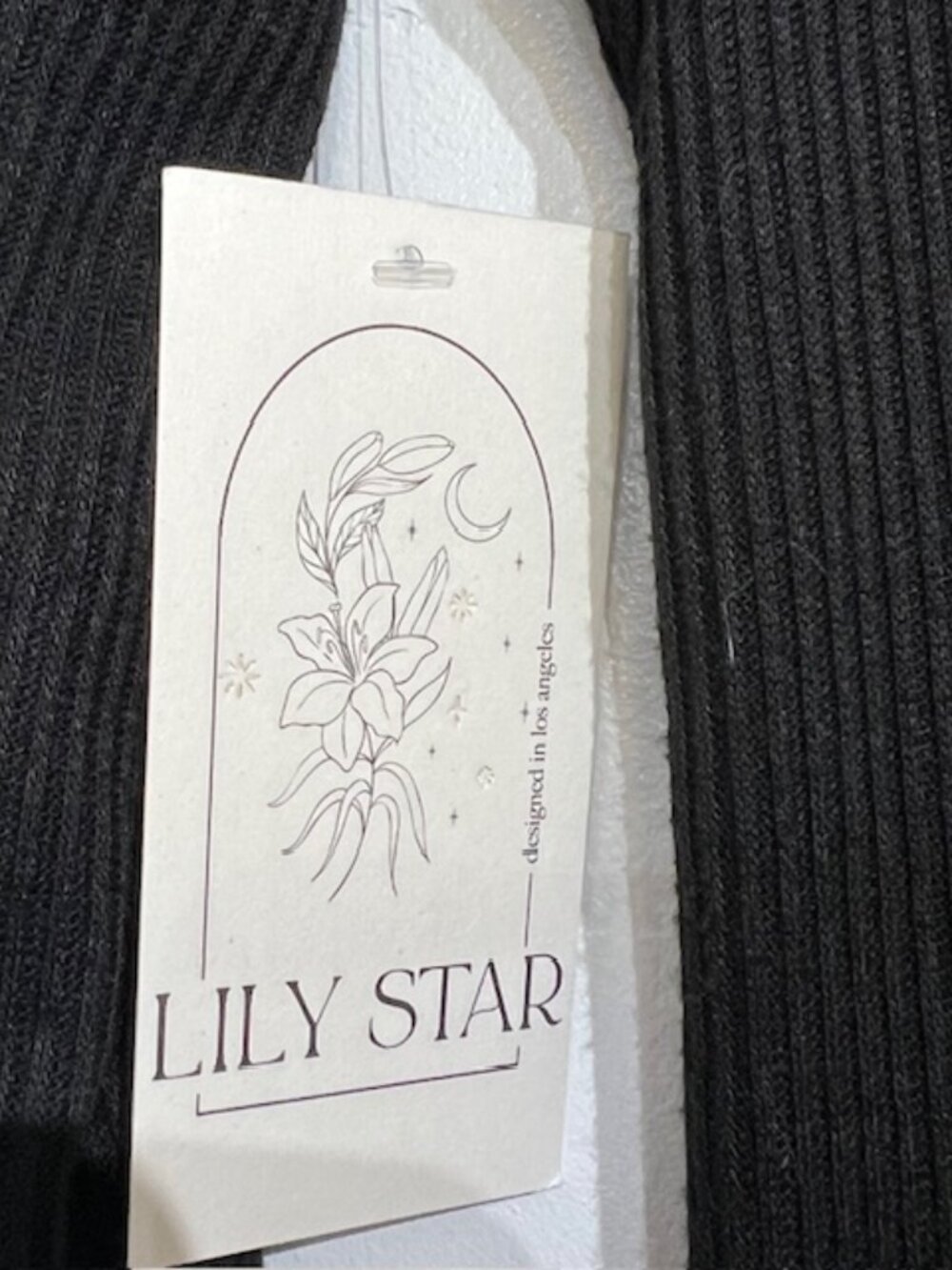 LILY STAR FAUX BUTTON-DOWN PULL-ON LONG SHIRT DRESS BLACK SIZE LARGE LONG SLEEVE - Picture 9 of 12